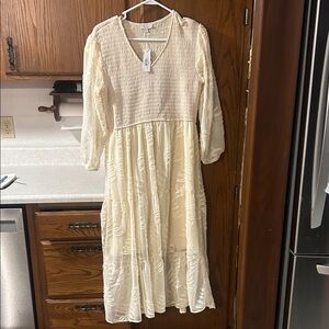 Baltic Born Cream Long Sleeve Dress